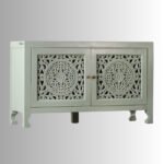 Green Ela Hand-Carved Solid Mango Wood Storage Cabinet