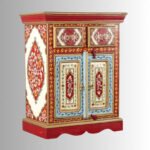 Artisan Hand-Painted Solid Acacia Wood Cabinet | Traditional Indian Design | Made in India