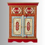 Artisan Hand-Painted Solid Acacia Wood Cabinet | Traditional Indian Design | Made in India - Image 5