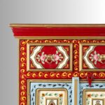 Artisan Hand-Painted Solid Acacia Wood Cabinet | Traditional Indian Design | Made in India - Image 6