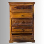 Handcrafted Solid Mango Wood Chest of Drawers in Honey Finish | Made in India - Image 5