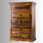 Handcrafted Solid Mango Wood Chest of Drawers in Honey Finish | Made in India