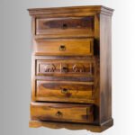 Handcrafted Solid Mango Wood Chest of Drawers in Honey Finish | Made in India - Image 2