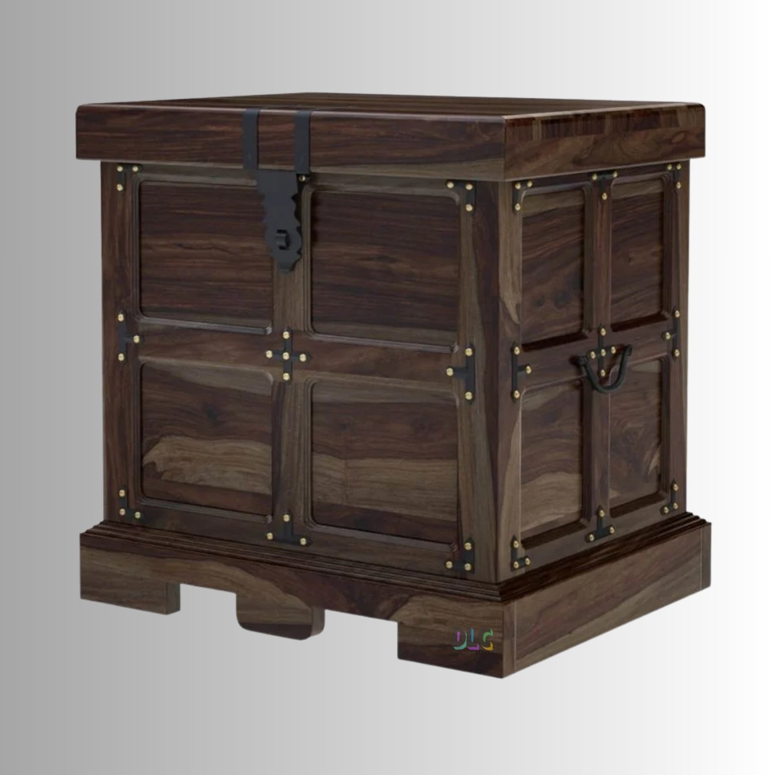 20 in - 2026-02-06T162515.263 Handcrafted Rustic Solid Mango Wood Storage Trunk End Table in Brown Finish | Made in India - Image 1