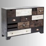 Industrial Multi Drawer Solid Mango Wood Chest of Drawers for Living Room Storage