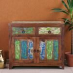 Rustic Reclaimed Wood Buffet Cabinet 39.3" | Solid Mango Wood Sideboard