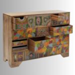 Kare Paradise Solid Sheesham Wood Multi-Color Artistic Sideboard Cabinet - Image 5