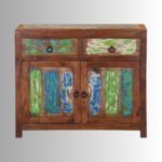 Rustic Reclaimed Wood Buffet Cabinet 39.3" | Solid Mango Wood Sideboard - Image 5