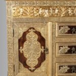 Handcrafted Solid Mango Wood Brass Fitted Sideboard in Teak Finish | Premium Storage Cabinet for Living & Dining Room - Image 3