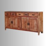 Aristocrat Nougat Acacia Solid Wood Sideboard Cabinet with Drawers & Doors - Image 5
