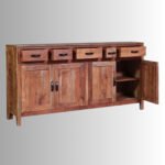 Aristocrat Nougat Acacia Solid Wood Sideboard Cabinet with Drawers & Doors - Image 3
