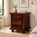 Solid Sheesham Wood End Table in Rich Brown Finish | Made in India