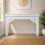 Ivory Crest Hand-Carved Solid Wood Console Table