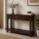 Arvik Solid Sheesham Wood Console Table for Living Room | Walnut Finish – India