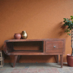 Vayra Solid Sheesham Wood Coffee Table | Walnut Finish Center Table for Living Room (39.4 × 19.7 × 15.8 in)