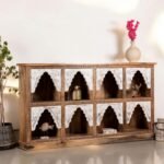 Handcrafted Mango Wood Shelf – Oriental Style 200cm - Image 2