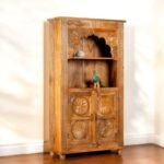 Hand-Carved Mango Wood Shelf – Bohemian Style 180cm - Image 3