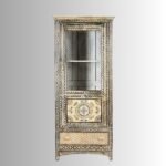 Hand-Painted Reclaimed Wood Showcase (184cm) – Vintage Rustic Display Cabinet