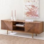 Aarav Solid Mango Wood TV Stand – Handcrafted Rustic TV Unit for Modern Living Rooms