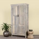 Solara Reclaimed Wood Wardrobe (190cm) – Handcrafted Solid Wood Almirah for Bedroom Storage - Image 3