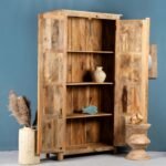 Solani – Hand-Carved Mango Wood Wardrobe (190cm) | Solid Wood Almirah for Bedroom Storage - Image 2