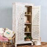 Azmara – Hand-Carved Mango Wood Cabinet, Moroccan Style Solid Wood Storage Unit (180cm) - Image 2