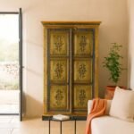 Zafrina – Hand-Painted Reclaimed Wood Cabinet (150cm) – Unique Vintage Solid Wood Storage Unit