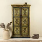 Zafrina – Hand-Painted Reclaimed Wood Cabinet (150cm) – Unique Vintage Solid Wood Storage Unit - Image 3