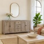 Solviera – Ibiza Style Sandblasted Sideboard with Drawers (180cm) | Rustic Coastal Solid Wood Cabinet