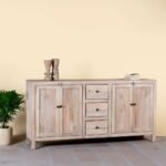 Solviera – Ibiza Style Sandblasted Sideboard with Drawers (180cm) | Rustic Coastal Solid Wood Cabinet - Image 2