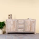 Solviera – Ibiza Style Sandblasted Sideboard with Drawers (180cm) | Rustic Coastal Solid Wood Cabinet - Image 6