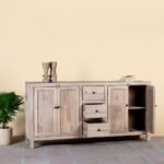 Solviera – Ibiza Style Sandblasted Sideboard with Drawers (180cm) | Rustic Coastal Solid Wood Cabinet - Image 7