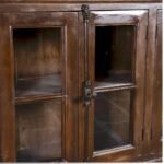 Marvello – Wooden Sideboard with Glass Doors (257cm) | Rustic Style Solid Wood Storage Cabinet - Image 5