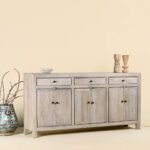 Zerava – Sandblasted Mediterranean Mango Wood Sideboard (180cm) | Rustic Coastal Solid Wood Cabinet - Image 5