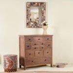 Zavira – Handcrafted Teak Wood Chest of Drawers, Ibiza Style (100cm) | Solid Wood Coastal Storage Unit