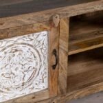 Zeravik – Lowboard Made of Mango Wood, Hand-Carved (150cm) | Solid Wood Vintage TV Console - Image 2