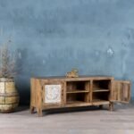 Zeravik – Lowboard Made of Mango Wood, Hand-Carved (150cm) | Solid Wood Vintage TV Console - Image 5