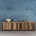 Orviano – Rustic Minimalistic Reclaimed Wood Lowboard (230cm) | Solid Wood Long TV Console & Storage Unit - Image 6