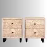 Zeralia – Set of 2 Nightstands, Carved Mango Wood (59cm) | Handcrafted Solid Wood Bedside Tables - Image 5