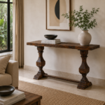 Devansh Heritage Solid Wood Console Table – Handcrafted Dark Brown Hallway Table (150 cm)