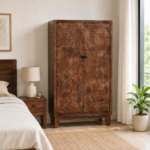 Hexara Solid Wood Geometric Cabinet | Handcrafted Wooden Storage Unit India
