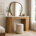 Aurevia Marble-Top Solid Wood Console Table with Storage | Modern Luxury Entryway Console – India