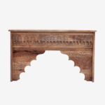 Rajmahal Arched Hand-Carved Solid Wood Console Table | Heritage Indian Design in Natural Brown Finish - Image 4