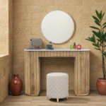 Aurevia Marble-Top Solid Wood Console Table with Storage | Modern Luxury Entryway Console – India