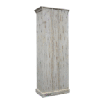 Vaishnavi Hand-Carved Solid Wood Display Cabinet | Whitewashed Finish with Glass Door - Image 7