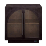 Aarvaya Hand-Carved Solid Wood Storage Cabinet | Artisan Textured Finish (90 × 40 × 150 cm) - Image 7