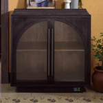 Aarvaya Hand-Carved Solid Wood Storage Cabinet | Artisan Textured Finish (90 × 40 × 150 cm)