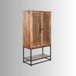 Vireon Solid Wood Storage Cabinet with Metal Stand | Handcrafted Wooden Cabinet India - Image 3