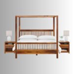 Heritage Royale Solid Sheesham Wood Four Poster Bed – Handcrafted Luxury Canopy Bed for Indian Homes - Image 3