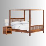 Heritage Royale Solid Sheesham Wood Four Poster Bed – Handcrafted Luxury Canopy Bed for Indian Homes - Image 5